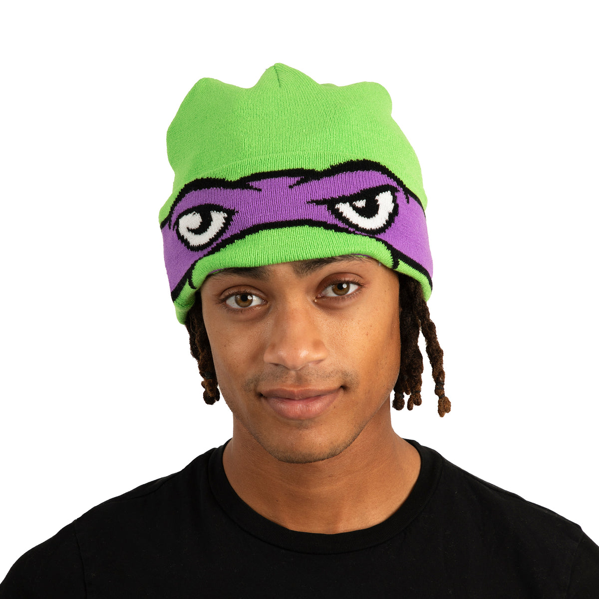 TMNT Classic Retro Cartoon Characters & Logo Men's Black Precurve Snapback  Hat 